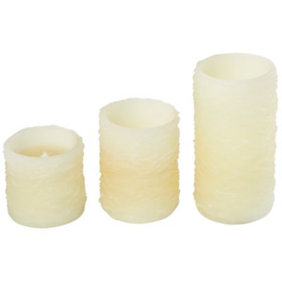 Image showing  Traditional Resin Flameless Candles, Cream, 3-Pack