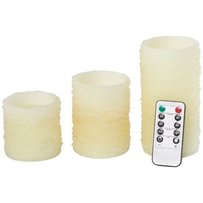 Image showing  Traditional Resin Flameless Candles, Cream, 3-Pack