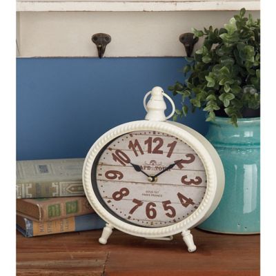 Harper & Willow Black Metal Vintage Clocks, 9 in. x 8 in. x 3 in., 4-Pack