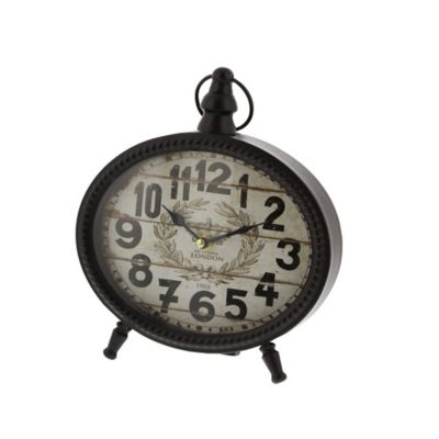 Image showing  Metal Vintage Clocks, 9 in. x 8 in. x 3 in., Black, 4-Pack