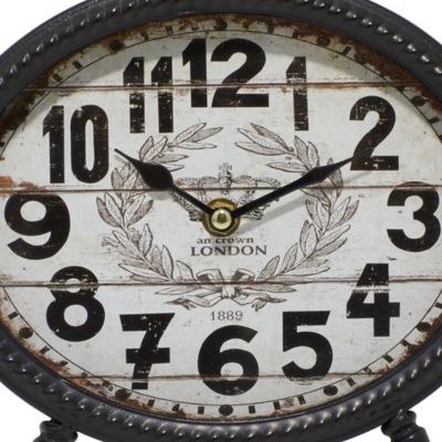 Image showing  Metal Vintage Clocks, 9 in. x 8 in. x 3 in., Black, 4-Pack