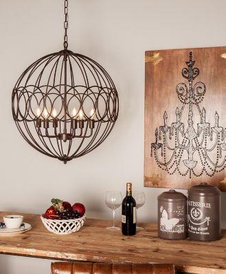 Image showing  Iron Traditional Caged Chandelier, 28 in. x 24 in. x 24 in., 70024