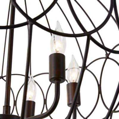 Image showing  Iron Traditional Caged Chandelier, 28 in. x 24 in. x 24 in., 70024