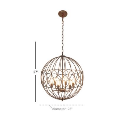 Image showing 6 th Harper & Willow Iron Traditional Caged Chandelier, 28 in. x 24 in. x 24 in., 70024