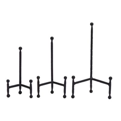 Image showing  Black Metal Easel with Ball Details Set of 3 12", 10", 8"H