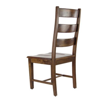 Image showing  Rectangular Mango Wood Ladder-Back Dining Chairs, 42 in., 20 in., Brown, 2 pc.