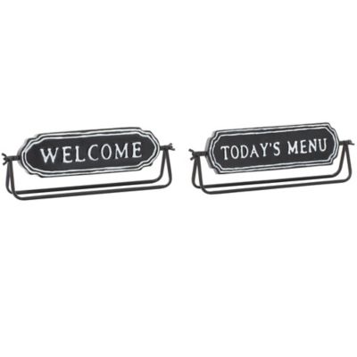 Image showing  Black Metal Farmhouse Decorative Signs, 2.25 in. x 4.5 in., 2 pc.