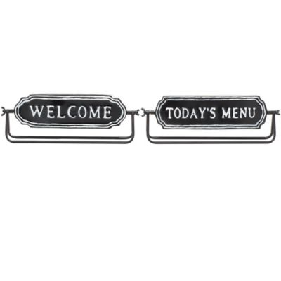 Image showing  Black Metal Farmhouse Decorative Signs, 2.25 in. x 4.5 in., 2 pc.