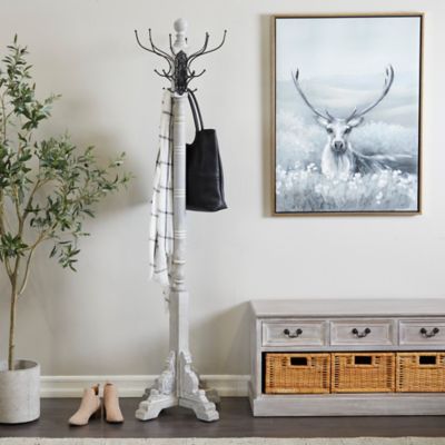 Harper & Willow Grey Wood and Metal Farmhouse Coat Rack, 74 in. x 19 in. x 19 in.