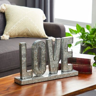 Harper & Willow Grey Metal Farmhouse Decorative Sign, 12 in. x 20 in. x 4 in.
