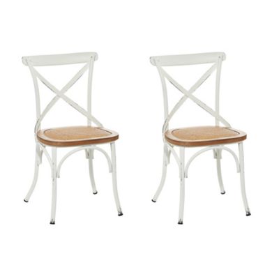 Image showing  White Metal Dining Chairs, 20 in. W, 35 in. H, 2-Pack