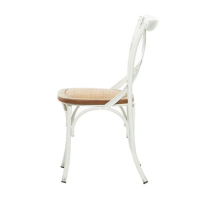 Image showing  White Metal Dining Chairs, 20 in. W, 35 in. H, 2-Pack