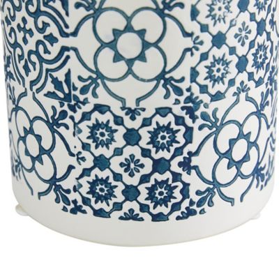 Image showing  White Ceramic Country Cottage Decorative Jars, 9.5 in., 11 in., 2 pc.