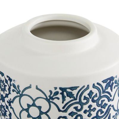 Image showing  White Ceramic Country Cottage Decorative Jars, 9.5 in., 11 in., 2 pc.