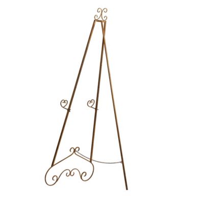 Image showing 5 th Harper & Willow Iron Traditional Easel, 68 in. x 23 in. x 33 in., Gold