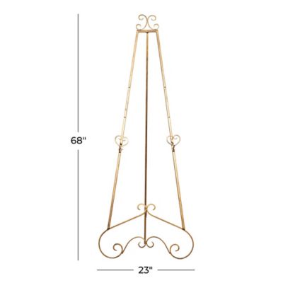Image showing 7 th Harper & Willow Iron Traditional Easel, 68 in. x 23 in. x 33 in., Gold