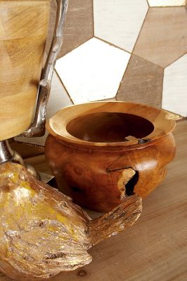 Harper & Willow Wood Natural Decorative Bowl, 6 in. x 9 in. x 9 in., Brown