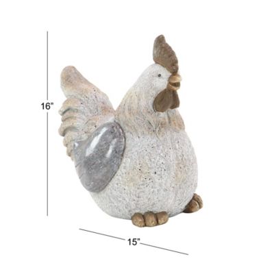 Image showing 7 th Harper & Willow Grey Polystone Country Hen Garden Sculpture, 16 in. x 15 in. x 11 in., 66917