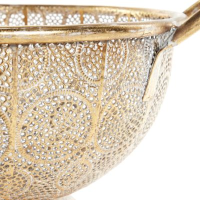 Image showing  Gold Metal Eclectic Decorative Bowls, 21 in. and 19 in., 2 pk.