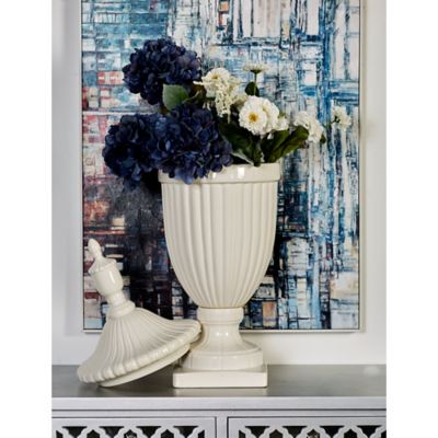 Harper & Willow 32 in. White Dolomite Country Decorative Urn