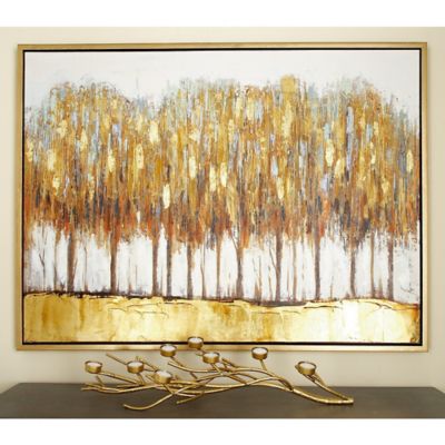 Harper & Willow Brown Traditional Abstract Canvas Wall Art, 36 in. x 47 in.