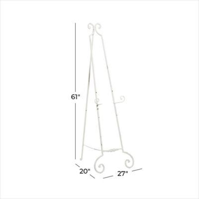 Image showing 6 th Harper & Willow Metal Country Cottage Easel, 61 in. x 20 in. x 27 in., White