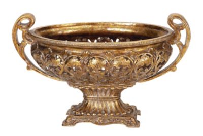 Image showing  Gold Resin Traditional Decorative Bowl, 12 in. x 19 in. x 10 in.