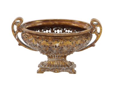 Image showing  Gold Resin Traditional Decorative Bowl, 12 in. x 19 in. x 10 in.