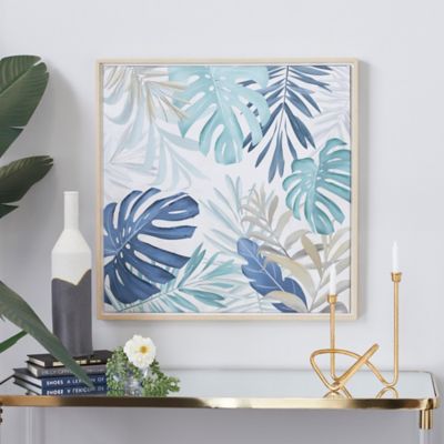 Harper & Willow Blue Canvas Coastal Style Wall Art, 28 in. x 28 in. x 1 ...