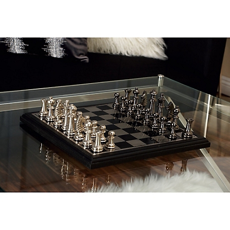 Harper & Willow Black Aluminum Traditional Game Set, 1 in. x 12 in. x 12 in.