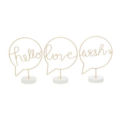 Image showing  Wood Traditional Decorative Signs, 9 in., 13 in., Gold, 3 pc.