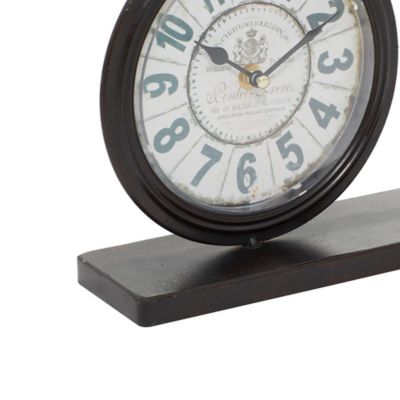 Image showing  Vintage Style Brown Metal Penny-Farthing Clock, 12 in. x 13 in. x 2 in.