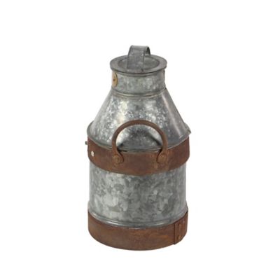 Image showing  Grey Iron Farmhouse Decorative Can, 13 in. x 7 in. x 7 in., 38171