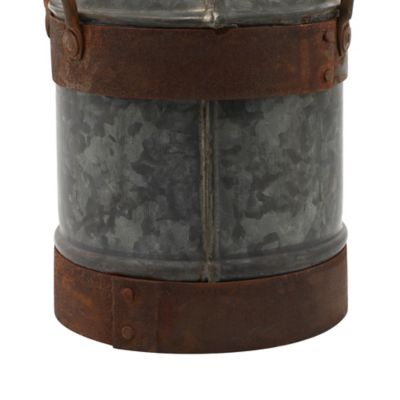 Image showing 6 th Harper & Willow Grey Iron Farmhouse Decorative Can, 13 in. x 7 in. x 7 in., 38171
