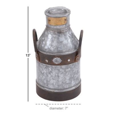 Image showing 7 th Harper & Willow Grey Iron Farmhouse Decorative Can, 13 in. x 7 in. x 7 in., 38171
