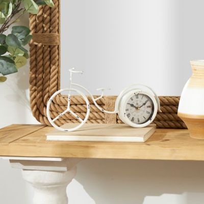 Harper & Willow White Metal Farmhouse Clock, 8