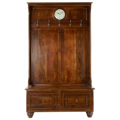 Image showing  5-Hook Wooded Traditional Coat Rack, 78 in., Brown