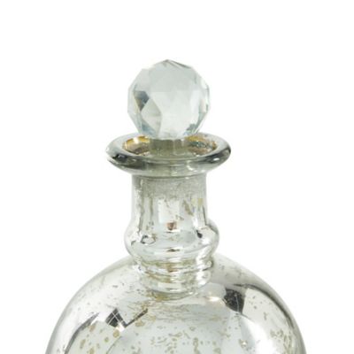 Image showing  7 in., 8 in. and 9 in. Silver Glass Vintage Decorative Jar Set, Kylix Profile, 3 pc.