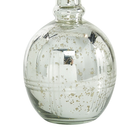 Harper & Willow Silver Glass Decorative Jars with Wood Lids, 8 in