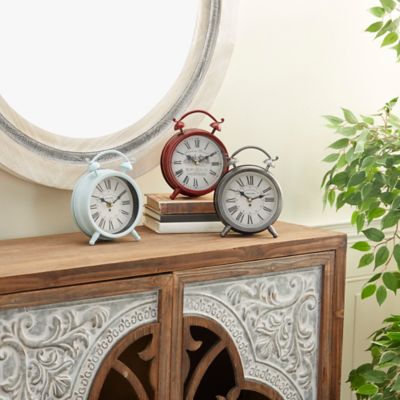 Harper & Willow Multicolor Metal Vintage Clock, 8 in. x 6 in. x 3 in.