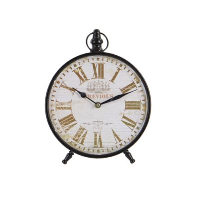Image showing  Black Metal Ring Top Clock Set of 4 12"H, 9"W