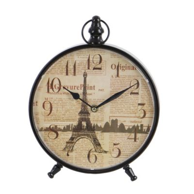 Image showing  Black Metal Ring Top Clock Set of 4 12"H, 9"W