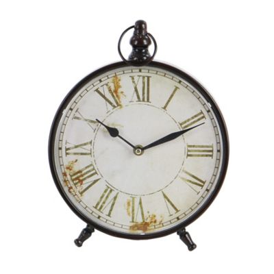Image showing  Black Metal Ring Top Clock Set of 4 12"H, 9"W