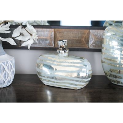 Harper & Willow Gold Glass Contemporary Decorative Bottle, 9 in. x 12 in. x 5 in.
