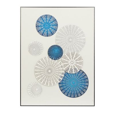 Image showing  White Canvas Contemporary Wall Art, Blue/Gray, 40 in. x 30 in. x 1 in.