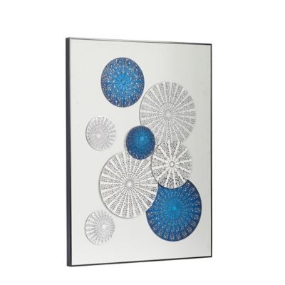 Image showing  White Canvas Contemporary Wall Art, Blue/Gray, 40 in. x 30 in. x 1 in.