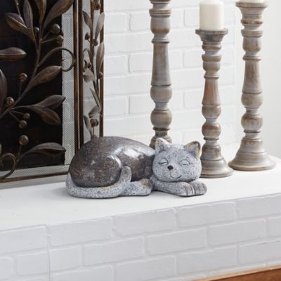 Harper & Willow Polystone Country Cats Garden Sculpture, 7 in. x 15 in. x 9 in., Gray