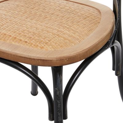 Image showing  Wood and Metal Dining Chairs, 20 in. x 35 in., Black/Brown, 2-Pack