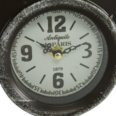 Image showing  Metal Country Cottage Clock, Black, 8 in. x 13 in. x 3 in.