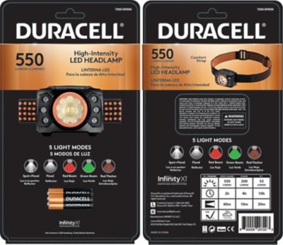 Duracell 550-Lumen High-Intensity LED Headlamp, Comfortable and Ultra-Strong Design with 5 Modes